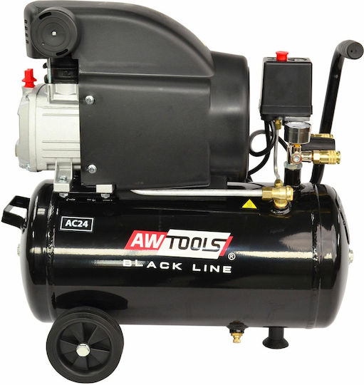 AWTools Compressor Einphasig Luftkompressor 93dB mit Leistung 2hp und Lufttank 24Es