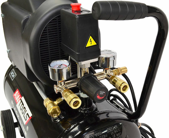 AWTools Compressor Einphasig Luftkompressor 93dB mit Leistung 2hp und Lufttank 24Es