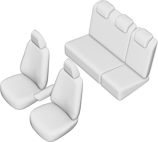 Set huse scaune Umbrella Vw Polo V 2010-2017 banchetă divizată tetiere în formă de L