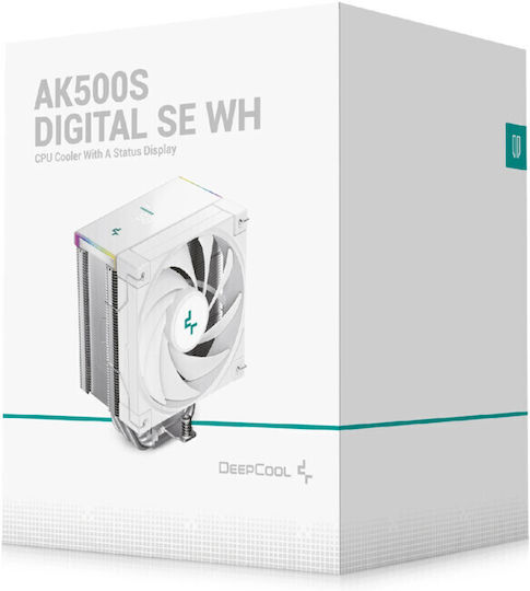 Deepcool AK500S Digital SE CPU Cooling Fan with RGB for AM4/AM5/1200/115x/1700 Socket White