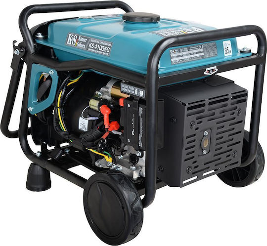 Könner & Söhnen Γεννήτρια Inverter Βενζίνης Τετράχρονη με Χειροκίνητη - Ηλεκτρική Μίζα, Ρόδες και Μέγιστη Ισχύ 5kVA