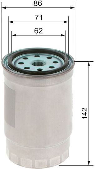 Bosch Gasoline Filter for Φίλτρο Βενζίνης για Hyundai Elantra / I20 / I20 Active / I30 / Ix55 / Santa Fé I / Kia Cee'd / Pro Cee'd / Rio Iii