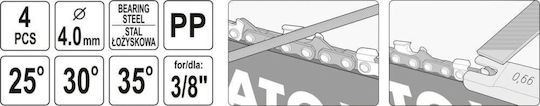Yato YT-85040 Σετ Λίμες με Λαβή 4τμχ