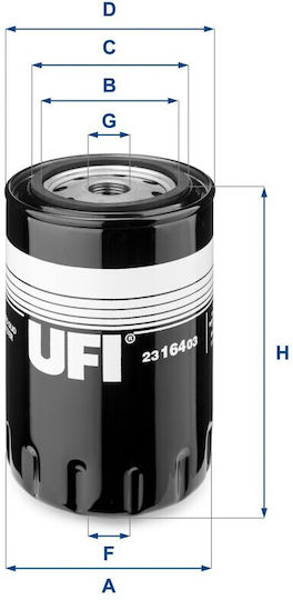 Ufi Filter Ölfilter 23.164.03 Ersatz Ölfilter Kompatibilität Für Verschiedene Modelle Aro Audi Dacia Ford Sitz Skoda Volvo