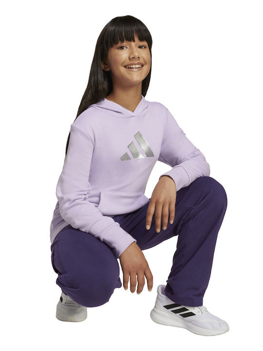 Kids Sweatshirt with Hood and Pockets Lilac Glam Graphic