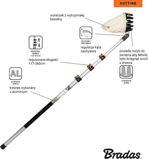 V-Series Fruit Picker Telescopic Handle 3.6m