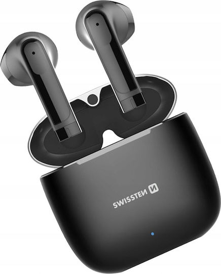 Swissten Alupods Pro Earbud Bluetooth Handsfree Căști cu Carcasă de Încărcare Negru