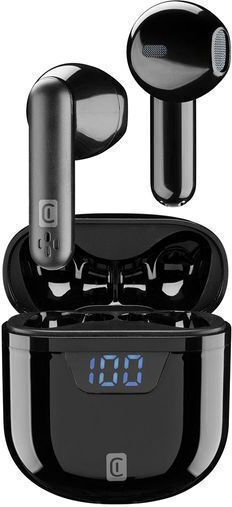 Cellular Line Seek Earbud Bluetooth Handsfree Earphones with Charging Case Black