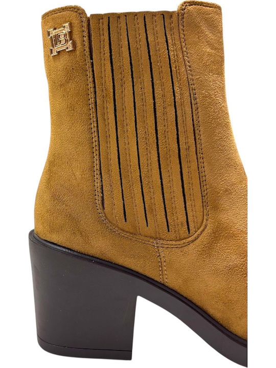 Wildleder Damen Chelsea Stiefeletten Braun