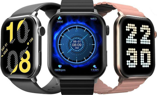 Imilab W02 44mm Smartwatch με Παλμογράφο (Μαύρο)