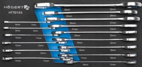 Hogert Set Flat Wrenches Joint 14pcs Eva Insert