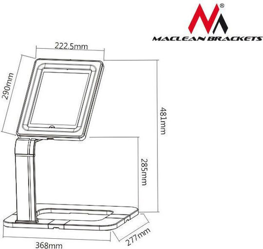 Maclean Energy MC-644 Tabletständer Schreibtisch bis 10.1" in Silber Farbe
