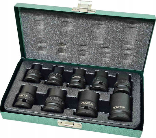 Honiton Pneumatic Torx Sockets with Frame Host 1/2 Inch Set 9 Pieces