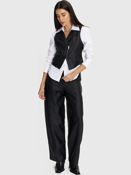 Women's Vest with Zipper Black