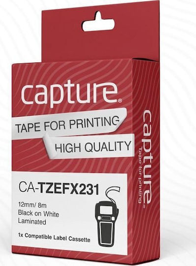 Capture Ταινία Ετικετογράφου 8m x 12mm σε Μαύρο Χρώμα