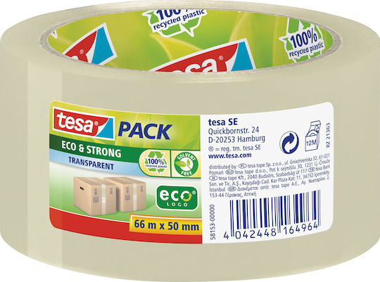 Tesa Verpackungsfolie Eco & Strong Geräuscharm 50mm x 66m in Braun Farbe