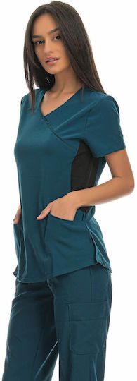 Alezi Stretch Women's Petrol Blue Pants & Blouse Set 96pcs