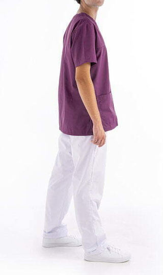 Medizinische Bluse Lila aus Baumwolle und Polyester