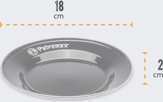 Petromax Чиния Плитко Emaye Черен с Диаметър 18см 2бр