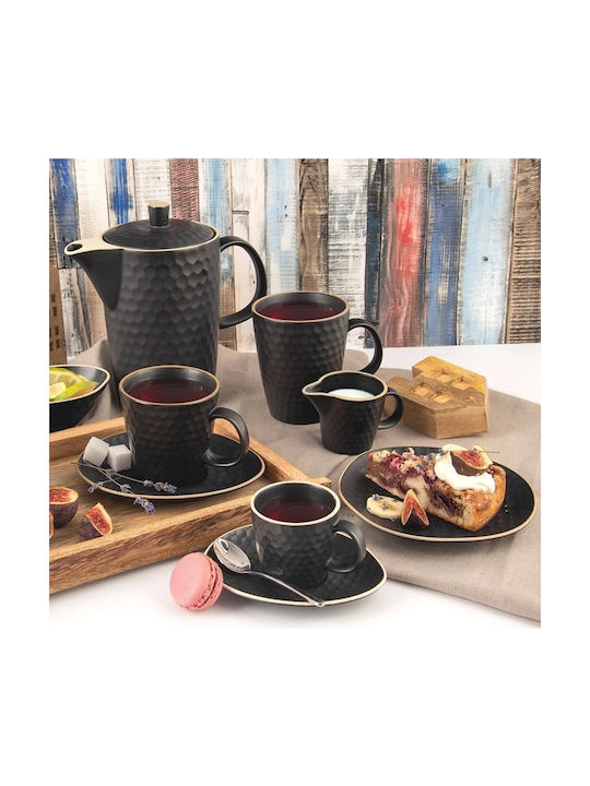 Lumarko Plate Desert Ceramic Black with Diameter 16.5cm