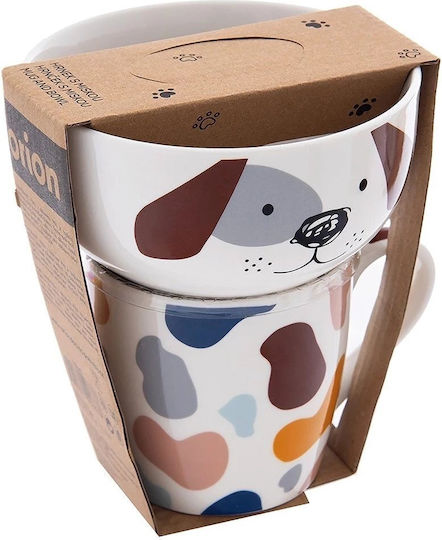 Orion Set Tassen Kaffee aus Porzellan Weiß 2Stück
