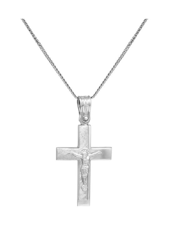 Weißgold Kreuz 14K