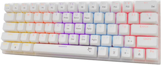 White Shark Wakizashi 2 Gaming Μηχανικό Πληκτρολόγιο 60% με Custom Red διακόπτες και RGB φωτισμό (International English) Λευκό