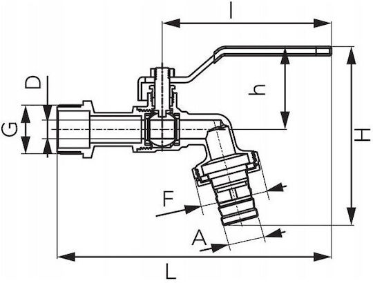 Ferro Βάνα / Διακόπτης 3/4" με Ρακόρ