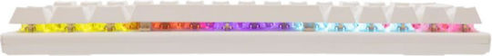 White Shark Wakizashi 2 Gaming Μηχανικό Πληκτρολόγιο 60% με Custom Red διακόπτες και RGB φωτισμό (International English) Λευκό