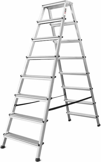 AWTools Leiter Aluminium mit 2x7 Stufen