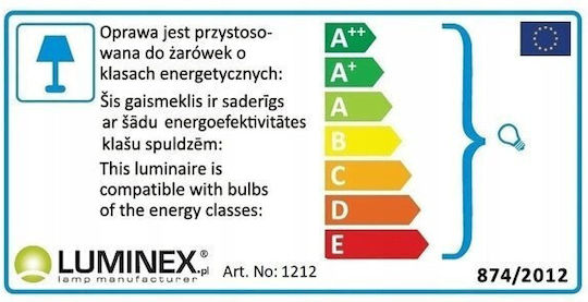 Luminex Sool Ρυθμιζόμενο Κρεμαστό Φωτιστικό Λευκό Ράγα με Ντουί E27