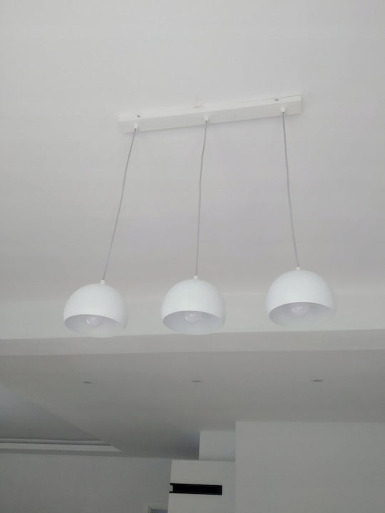 Luminex Sool Ρυθμιζόμενο Κρεμαστό Φωτιστικό Λευκό Ράγα με Ντουί E27
