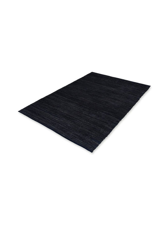 Tapicap Kelim Χαλί Ορθογώνιο Δερμάτινο Μαύρο 130x190cm