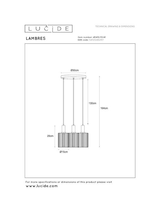 Lucide Lightning Κρεμαστό Φωτιστικό Καφέ