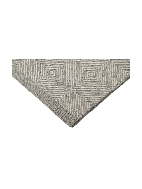 Tapicap Herringbone Rug Rectangular Wool Grey White