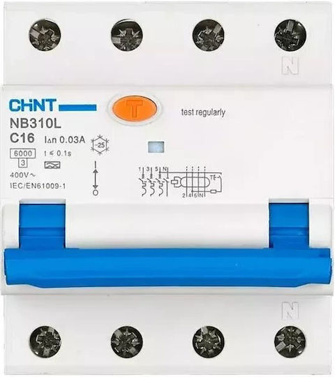 Întrerupător automat Chint Rcbo Nb310l/3n 3p+n C32 30ma A 6ka Nb310l3pn30maa32c