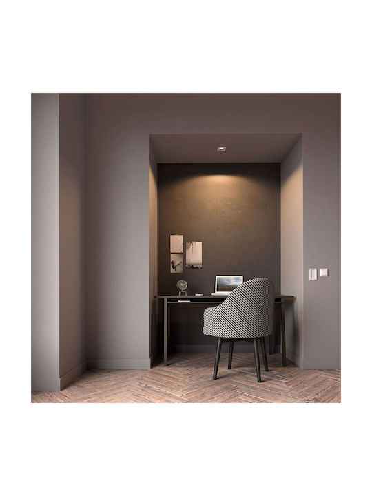 Philips Milliskin Round Metallic Recessed Spot with Integrated LED and Natural White Light White 9x9cm. 1pcs
