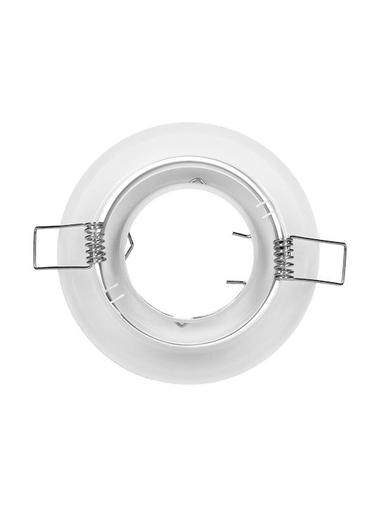 Orno Round Metallic Recessed Spot with Integrated LED and Adjustable White Light White 97x97cm. 1pcs