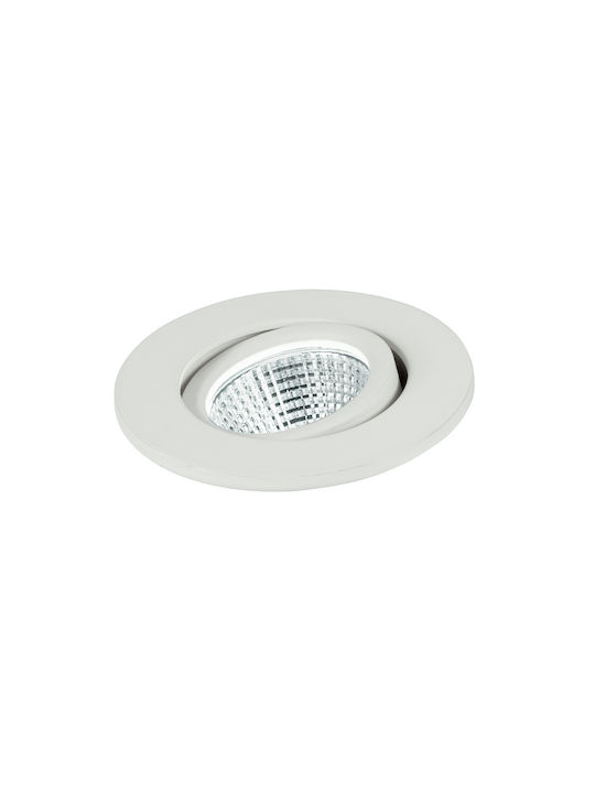 Fan Europe Polaris-R3 Rotund Metalic Spot Încorporat cu LED Integrat și Lumină Alb Natural Alb 6.6x6.6cm. 1buc
