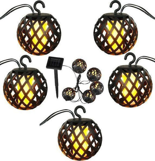 Saska Garden Set 5 Lămpi Solare Suspendate Bile 10W