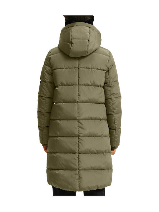 Damen Puffer Jacke für Winter Khaki