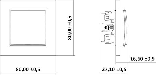 Karlik Karlik Wall Switch Single Without Frame Black