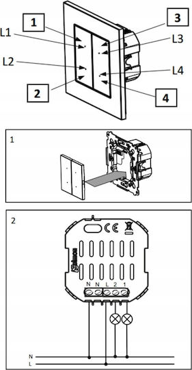 Kontakt-Simon Simon 55 Wall Switch Lighting Two-Way without Frame
