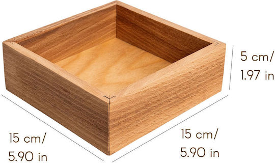 Creative Настолна Дървена Стойка 15x15x5см Бежова