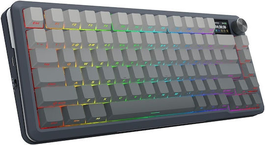 Redragon K708GG-RGB-PRO Flekact Wireless Gaming Keyboard 75% with RGB lighting (English US) Gray