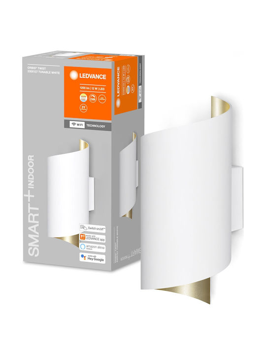 Ledvance Twist Modern Lamp Wall with Integrated LED and Warm White Light 127x23x9.5cm