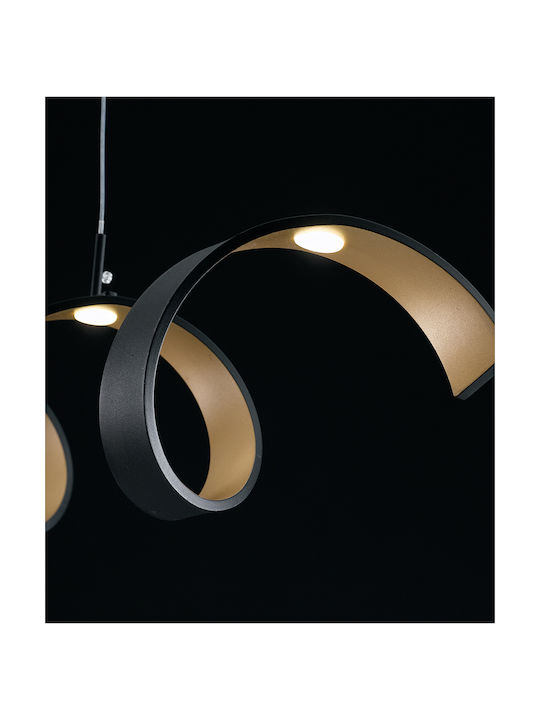 Fan Europe Helix Ceiling Mount Light 80cm Black with Integrated LED