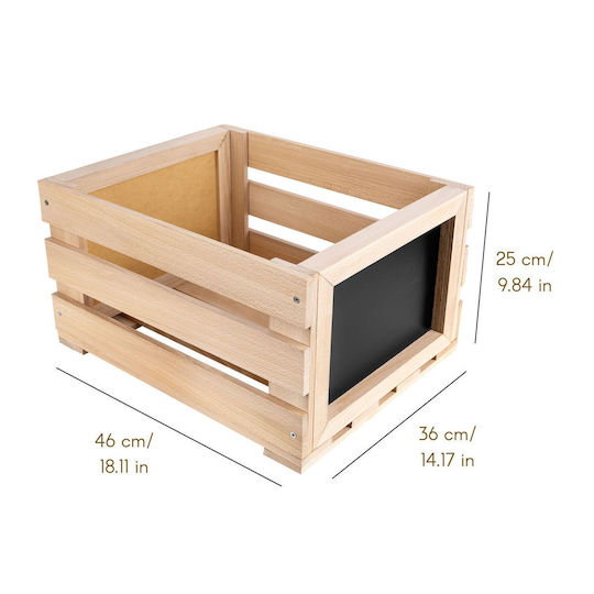 Creative Deco Holzkiste Schallplatten Tafel 46x36x25cm + 1cm