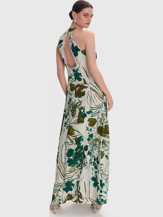 Summer Maxi Dress for Wedding Christening Open Back with Lace Multicolor