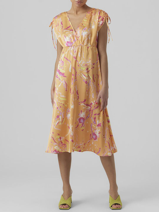 Summer Midi Dress Wrap Orange